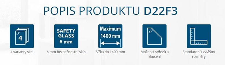 RONAL DIVERA D22F3 doplnková bočná stena 70x200 cm, aluchróm/číre sklo D22F3 070 50 07 Obrázek - fotka