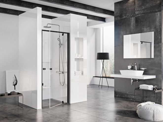 CONCEPT PIVOT STYLE PT-PDOP1 sprchové dvere 90x190 cm, pivotové, čierna / číre sklo 03G70300Z15 Obrázek - Hlavní obrázek