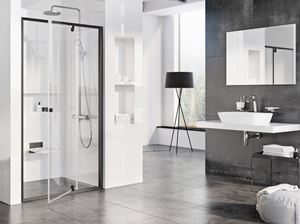 CONCEPT PIVOT STYLE PT-PDOP2 sprchové dvere 110x190 cm, pivotové, čierna / číre sklo
