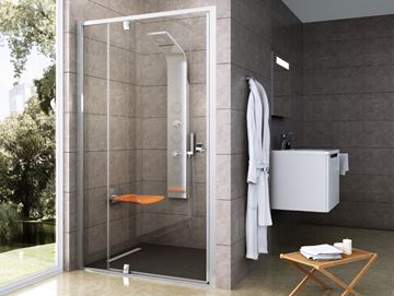 CONCEPT PIVOT STYLE PT-PDOP2 sprchové dvere 120x190 cm, pivotové, lesklý chróm/číre sklo