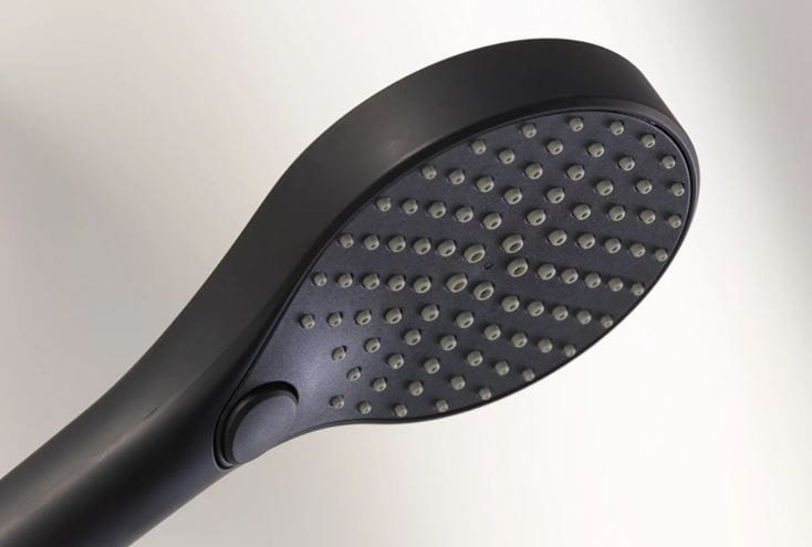 HANSA VIVA sprchová súprava 3-dielna, ručná sprcha pr. 110 mm, 3 prúdy, hadica, držiak, matná čierna 4417022033 Obrázek - fotka