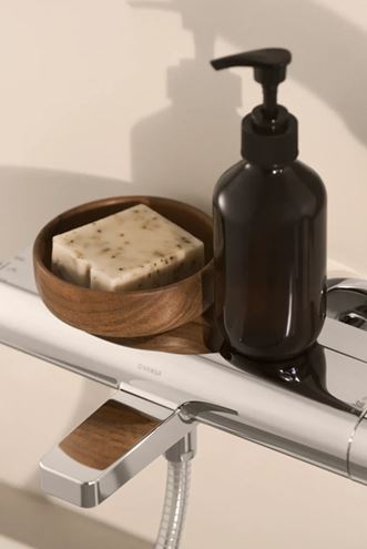 HANSA OPTIMA vaňová nástenná termostatická batéria, s prepínačom, ECO, chróm 65132201 Obrázek - fotka