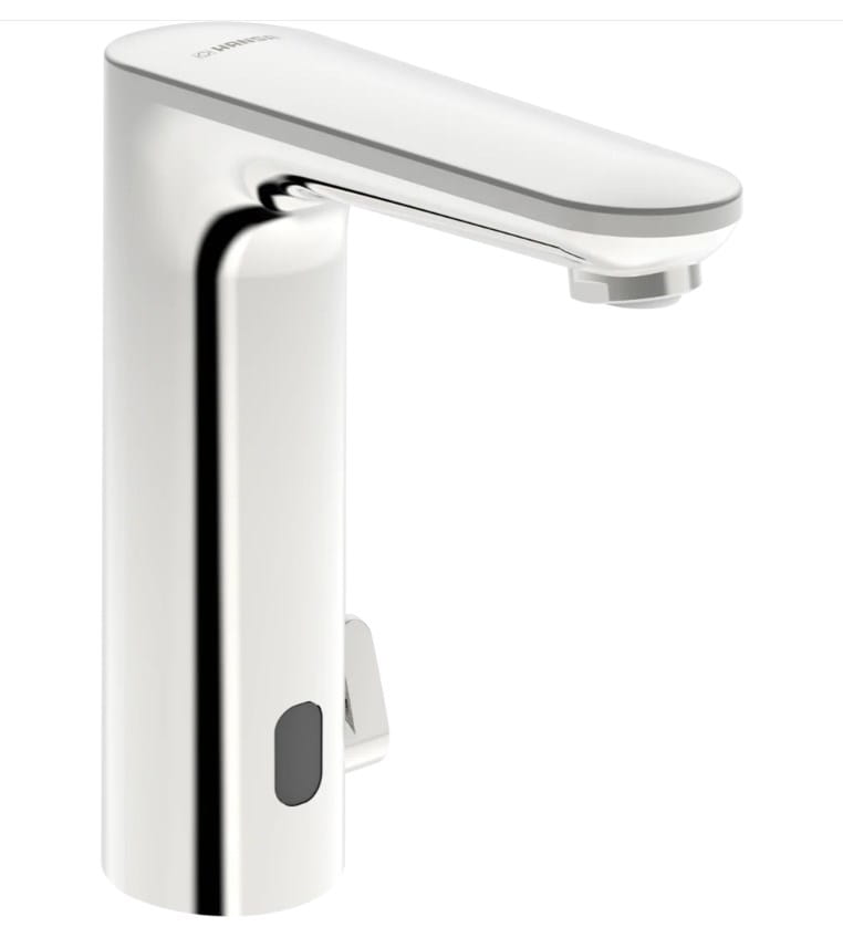 HANSA ELECTRA Safety umývadlová senzorová batéria s reguláciou teploty, napájanie z batérie, Bluetooth, chróm