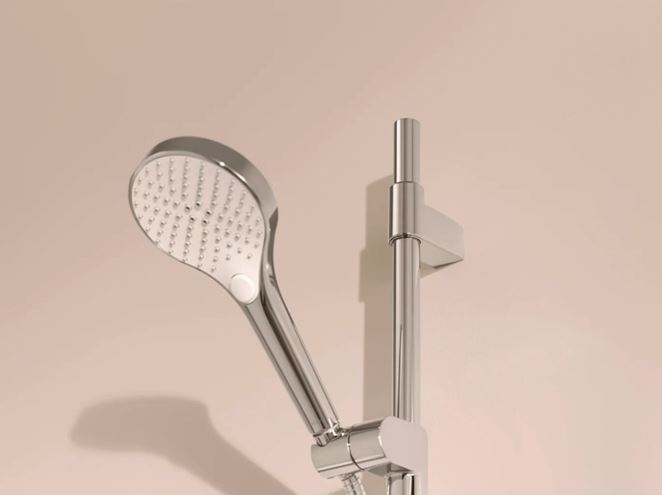 HANSA VIVA sprchová tyč 971 mm s držiakom ručnej sprchy, mydelnička, chróm 44130200 Obrázek - fotka
