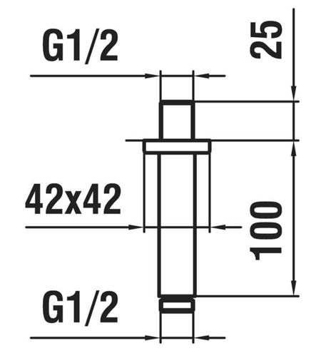LAUFEN sprchové rameno 100 mm, stropné, chróm HF960099100001 Technický nákres