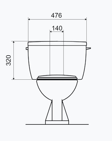SLOVARM T-2450 WC kombi nádržka, bočný prívod vody, Dual splachovanie 620610 Technický nákres