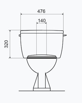 SLOVARM T-2450 WC kombi nádržka, bočný prívod vody, Dual splachovanie 620610 Technický nákres