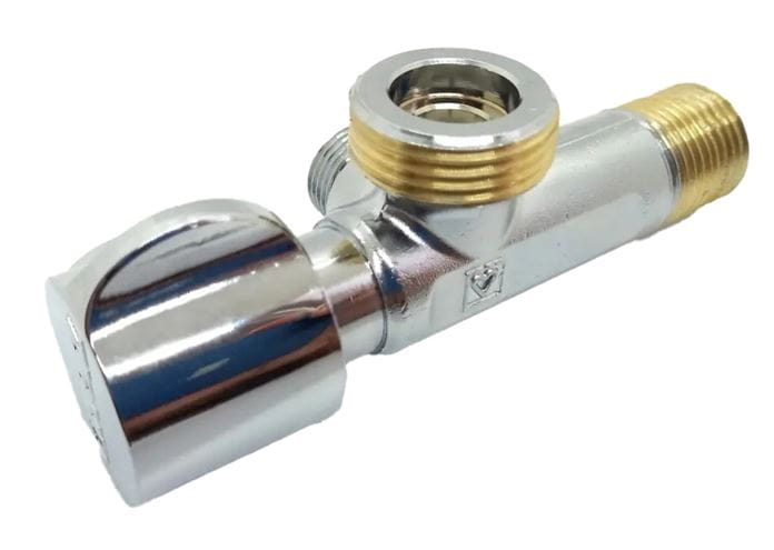HERZ dvojitý rohový ventil 1/2"x3/4"x3/8", chróm UH13111 Obrázek - fotka