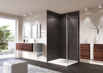 HÜPPE AURA ELEGANCE SW 900 bočná stena 90x200 cm, lesklá strieborná/číre sklo 401607.092.322 Obrázek - fotka