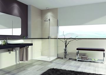 HÜPPE AURA ELEGANCE SW 900 bočná stena 90x200 cm, lesklá strieborná/číre sklo 401607.092.322 Obrázek - fotka