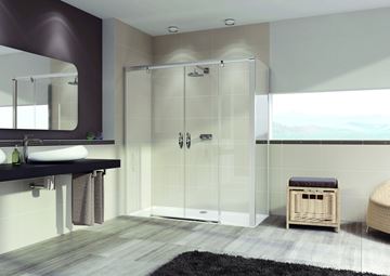 HÜPPE AURA ELEGANCE SW 900 bočná stena 90x200 cm, lesklá strieborná/číre sklo 401607.092.322 Obrázek - fotka