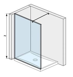 JIKA CUBITO PURE stena walk-in 140x200 cm, strieborná/transparentné sklo