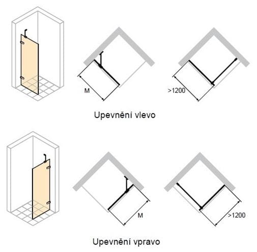 HÜPPE ENJOY PURE SW 900 bočná stena 90x200 cm, lesklá strieborná/číre sklo 4T1614.092.322 Technický nákres