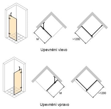 HÜPPE ENJOY PURE SW 900 bočná stena 90x200 cm, lesklá strieborná/číre sklo 4T1614.092.322 Technický nákres