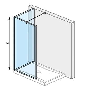 JIKA CUBITO PURE L walk-in do rohu, 1 stena 140x200 cm, 1 stena 90x200 cm, strieborná/transparentné sklo