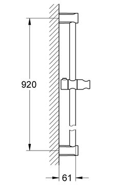 GROHE NEW TEMPESTA COSMOPOLITAN sprchová tyč 920 mm s držiakom, chróm 27522000 Technický nákres