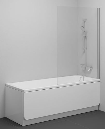RAVAK PVS1 80 vaňová zástena 80x140 cm, pevná, satin/sklo transparent 79840U00Z1 Obrázek - Hlavní obrázek