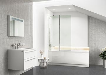 RAVAK CVS2 100 L vaňová zástena 100x150 cm, ľavá, lietacia, satin/sklo transparent 7QLA0U00Z1 Obrázek - fotka