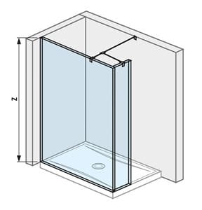 JIKA CUBITO PURE stena walk-in, 1 stena 130x200 cm, 1 stena 20x200 cm, strieborná/transparentné sklo