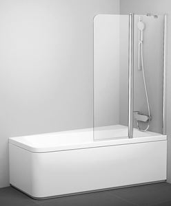 RAVAK 10° CVS2 100R vaňová zástena 100x150 cm, pravá, lietacia, bright alu/sklo transparent