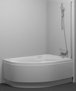 RAVAK ROSA CVSK1 140/150 vaňová zástena 85x150 cm, pravá, lietacia, satin/sklo transparent