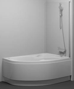 RAVAK ROSA CVSK1 140/150 vaňová zástena 85x150 cm, pravá, lietacia, satin/sklo transparent