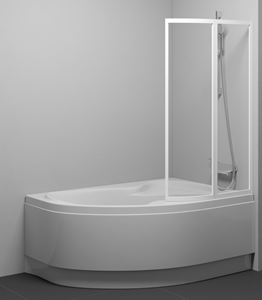 RAVAK ROSA VSK2 vaňová zástena 99x150 cm, pravá, skladacia, biela/sklo transparent