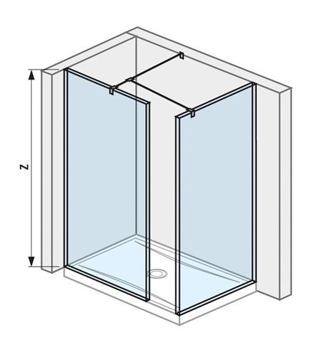 JIKA CUBITO PURE stena walk-in 68,4x200 cm, strieborná/sklo transparent H2684240026681 Obrázek - Hlavní obrázek