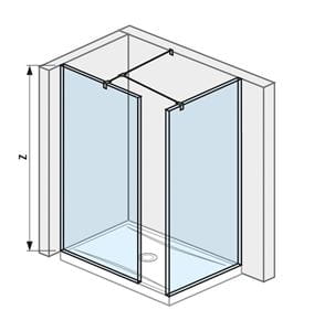 JIKA CUBITO PURE stena walk-in 68,4x200 cm, strieborná/sklo transparent