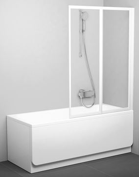 RAVAK VS2 105 vaňová zástena 105x140 cm, skladacia, biela/sklo transparent