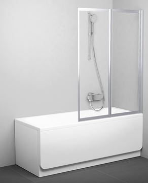RAVAK VS2 105 vaňová zástena 105x140 cm, skladacia, satin/sklo transparent