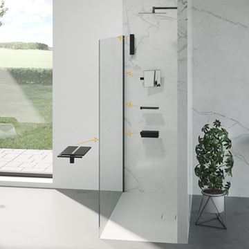 HÜPPE SELECT+ stena walk-in 120x200 cm, black edition/číre sklo SL0305.123.322 Obrázek - fotka