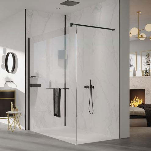 HÜPPE SELECT+ stena walk-in 120x200 cm, black edition/číre sklo SL0305.123.322 Obrázek - fotka