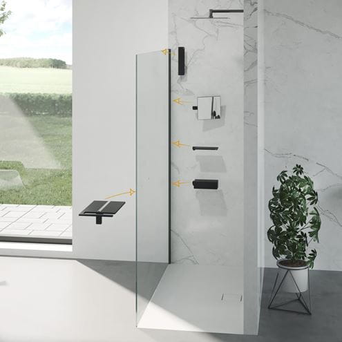 HÜPPE SELECT+ stena walk-in 160x200 cm, black edition/číre sklo SL0307.123.322 Obrázek - fotka