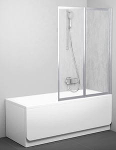 RAVAK VS2 vaňová zástena 105x140 cm, skladacia, satin/plast rain