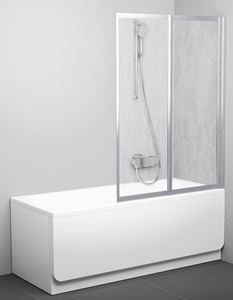RAVAK VS2 vaňová zástena 105x140 cm, skladacia, satin/plast rain
