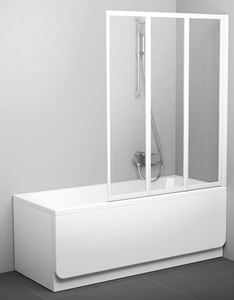 RAVAK VS3 100 vaňová zástena 100x140 cm, skladacia, biela/sklo transparent