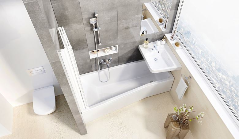 RAVAK VS3 100 vaňová zástena 100x140 cm, skladacia, biela/plast rain 795P010041 Obrázek - fotka