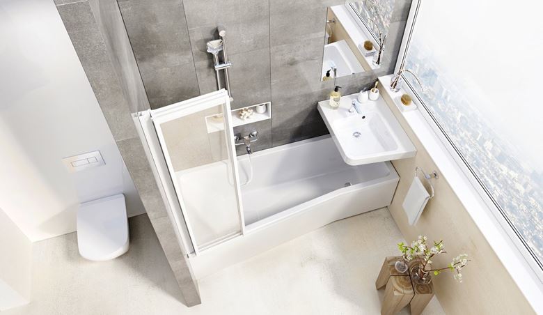 RAVAK VS3 130 vaňová zástena 130x140 cm, skladacia, biela/plast rain 795V010041 Obrázek - fotka