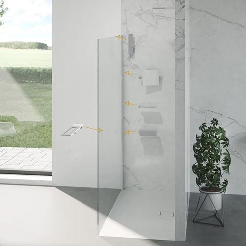 HÜPPE SELECT+ stena walk-in 160x200 cm, matná strieborná/číre sklo SL0307.087.322 Obrázek - fotka
