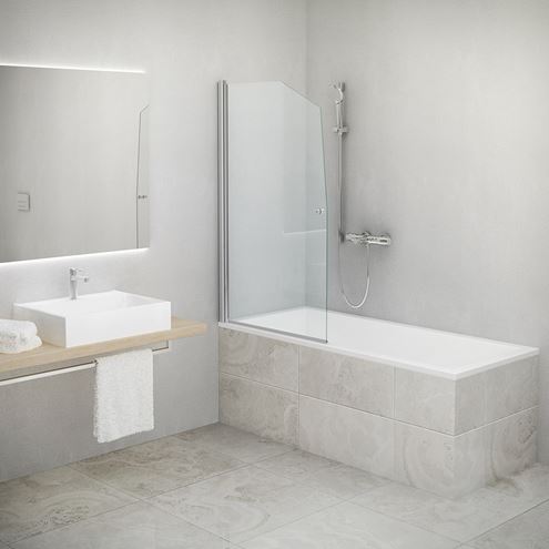 ROTH SWING/850 vaňová zástena 87x140 cm, lietacia, brillant/sklo transparent 657-8500000-00-02 Obrázek - fotka