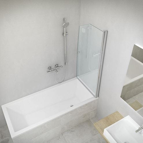 ROTH TOWER SWING/850 vaňová zástena 85x140 cm, lietacia, strieborná/sklo transparent 657-8500000-01-02 Obrázek - fotka