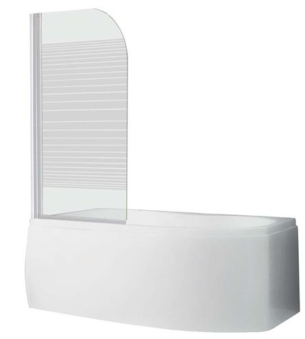 ROTH PROJEKT SCREEN vaňová zástena 75x130 cm, lietacia, biela/sklo potlač 4000222 Obrázek - Hlavní obrázek