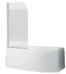 ROTH PROJEKT SCREEN vaňová zástena 75x130 cm, lietacia, biela/sklo potlač