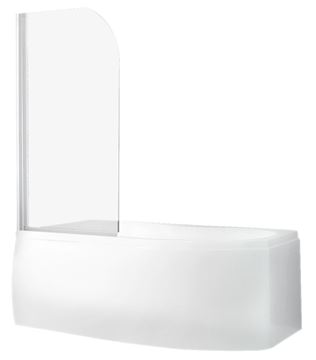 ROTH PROJECT SCREEN PRO vaňová zástena 81x140 cm, lietacia, biela/sklo transparent