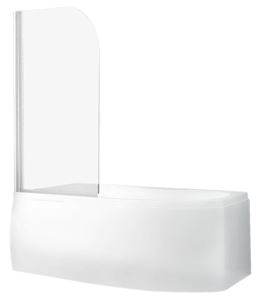 ROTH SCREEN PRE vaňová zástena 81x140 cm, lietacia, biela/sklo transparent