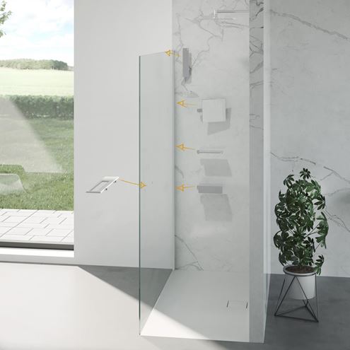 HÜPPE SELECT+ stena walk-in 90x200 cm, matná strieborná/číre sklo SL0303.087.322 Obrázek - fotka