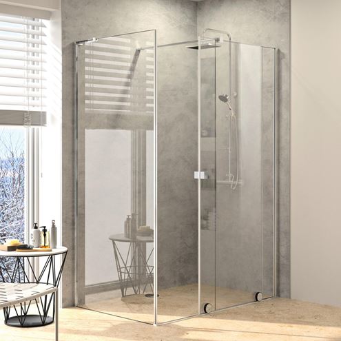 HÜPPE XTENSA PURE bočná stena 90x200 cm, pololesklá strieborná/číre sklo XT0307.069.322 Obrázek - fotka