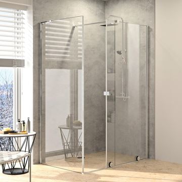 HÜPPE XTENSA PURE bočná stena 90x200 cm, pololesklá strieborná/číre sklo XT0307.069.322 Obrázek - fotka
