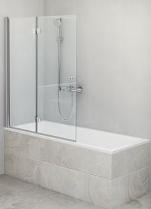 ROTH TZVL2/1000 vaňová zástena 100x140 cm, ľavá, skladacia, brillant/sklo transparent